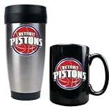 Detroit Pistons Stainless Travel Mug & Coffee Cup Set