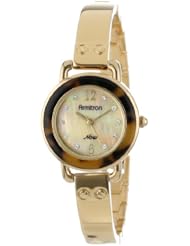 Armitron Womens 75/5093CMGPTO Tortoise Accented Gold-Tone Bangle Watch