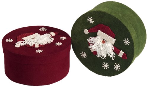 Brauns-Heitmann 47972 Geschenkbox Weihnachtsmann, Gr&ouml;&szlig;e: L, rund, 2 St&uuml;ck, rot / gr&uuml;n
