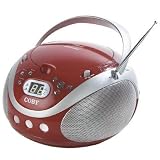 RED CD BOOMBOX W/ AM/FM