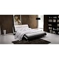 LEDERBETT "Sunshine" 180x200 IN SCHWARZ-WEISS LEDER BETT DOPPELBETT EHEBETT POLSTERBETT