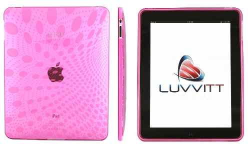LUVVITT Candy Case - Limited Edition Wave Design Clear TPU Case for Apple iPad / Pink