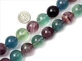 18 round gemstone natural fluorite beads strand 15"