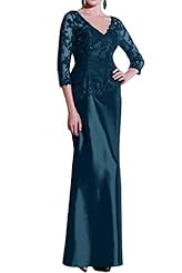 V-neck Lace Taffeta 2015 Mother-of-the-Bride Dress 