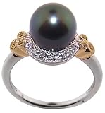 14K Yellow Gold and White Gold Tahitian Black Pearl and Diamond Ring R 3039W AM 41k4wcy9l9L. SL160 14K Yellow Gold and White Gold Tahitian Black Pearl and Diamond Ring R 3039W AM