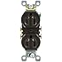 Leviton 5320-S 15 Amp, 125 Volt, Duplex Receptacle, Residential Grade, Self-Grounding, Brown
