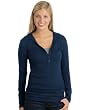 Junior Ladies Long Sleeve Thermal Henley Hoodie