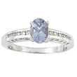 14K White Gold Aquamarine and Diamond Ring