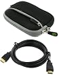 rooCASE Neoprene Sleeve (Black) Case and Mini-HDMI to HDMI Cable 1 Meter (3 Feet) for Kodak EasyShare M1033 Digital Camera Pink