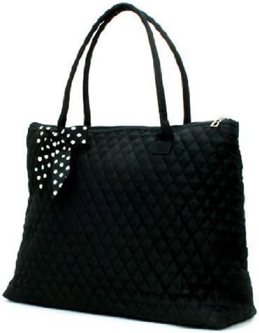 Belvah Extra Large Quilted Solid Pattern Tote Handbag - Choice of Colors