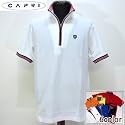 2789 半袖 ポロシャツ 鹿の子 立襟 立ち襟 男性 紳士服 メンズ CAPRI カプリ ホワイト(白） LL