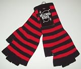 New Gothic Black And Red Striped Fingerless Gloves Cut Off Golves Punk Perfect addition to your Gothic, Punk, or Rockabilly wardrobe.