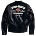 Harley Davidson Men's American Legend Leather Jacket. Made in USA! Midweight leather. Classic Embroidery on Back, Flag Patch on Inside Pocket and Left Sleeve. 98135-05VM