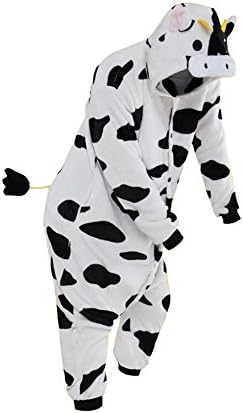 Home.shop89 Cute Unisex Onesie Pajamas Adult Cartoon Animal Anime Halloween Cosplay Costume (Height170cm-178cm, Cows)