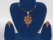 Necklace Set Designer Gold Plated Meenakari Pendant Set