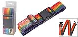 Color Travel Adjustable Luggage Strap w Luggage ID Tag