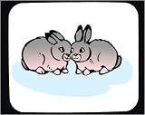 Mouse Pad with animals, rabbits, human, body, individuals, individual, persons, hares, couple, humans, people, bunnies, person