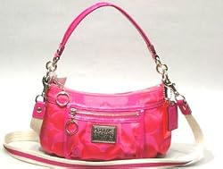 Coach Signature Poppy Op Art Groovy Shoulder Bag Purse 14562 Melon Magenta