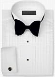 Perry Ellis Wing Collar, 1/2 Pleated, 100% Cotton with French Cuff Tuxedo Shirt