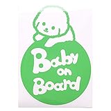 グリーン（緑） 犬 ビションフリーゼ Baby on board ベビーオンボード ステッカー 窓ガラス用シールタイプ 車 円戌 干支 動物
