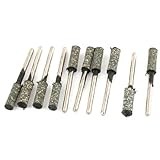 uxcell 砥石　研削ヘッド 研磨 金属材質 5mm直径 シルバートーン グリーン 10個入り