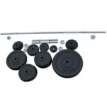 Olympic Spinlock 130kg Set | 3 Bars | 28 Cast Iron Discs | Tough, Durable & Safe | Knurled Grips