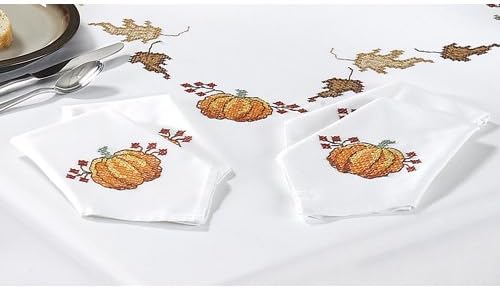 Harvest Wreath Napkins Stamped Cross-Stitch Kit