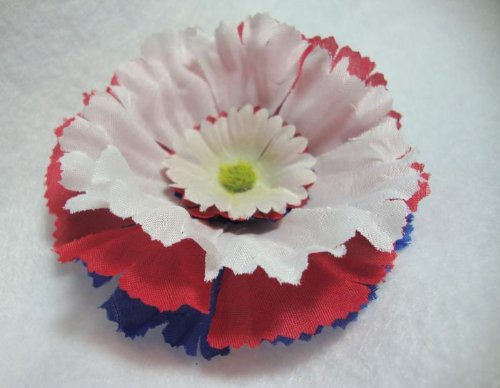 NEW Chicago Cubs Red White and Blue Hair Flower, Limited.