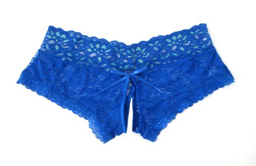 Trixx Intimates Women's Open Crotch Boyshorts Panty Blue