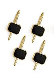 Solid 14K Gold and Onyx Stud Set
