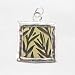 Gold and Green Bamboo Leaves Reversible Square Pendant in Sterling Silver, #9128