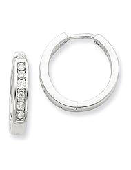 Sterling Silver Diamond Hoop Earrings