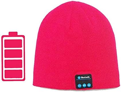 Meme Outdoor Bluetooth Beanie Hat Wireless Bluetooth Headphone Headset Earphone Stereo Speakers & Mic Black (Fushia)