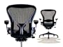 Aeron Chair by Herman Miller - Home Office Desk Task Chair Fully Loaded Highly Adjustable - Classic Dark Carbon Mesh PostureFit Lumbar Back Support Cushion Graphite Frame
