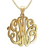 Personalized Initials Pendant (Order Your Initials)- Gold Over Sterling Silver