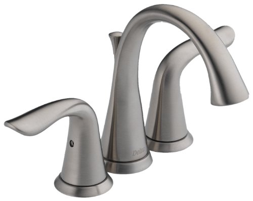 Delta Lahara 4538-SSMPU Two Handle Mini-Widespread Lavatory Faucet, Stainless, (Not CA/VT Compliant)