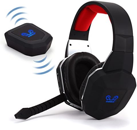 Huhd Wireless 2.4ghz Optical Fibre Transmitter Gaming Headset Noise Cancelling with Mic for Xbox One Video Game Player