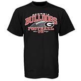 Georgia Bulldogs Black Ivy Over Football T-shirt