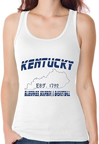 VetiVer Women's Kentucky Bluegrass Bourbon Basketball Uscustomink Cotton Tank Top Small White