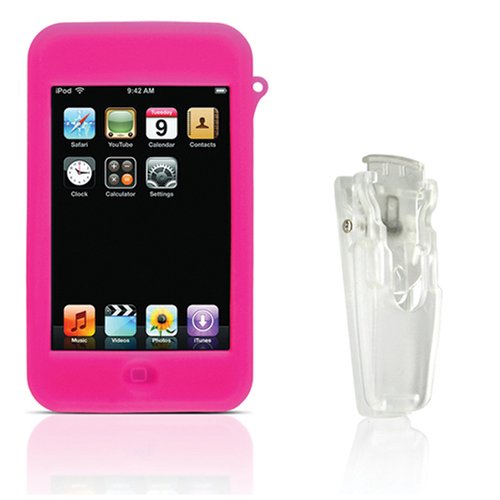 CTA Digital Silicone Skin Case with Clip for iPod touch 1G (Pink)