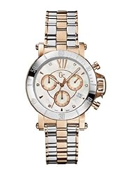 GUESS Womens GC Femme Silver and Rose Gold-Tone with Diamonds Timepiece