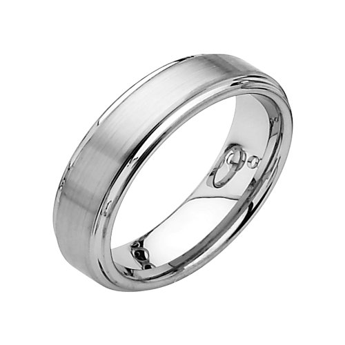 6mm Rounded Edge Tungsten Wedding Band Ring for Men – Size 10