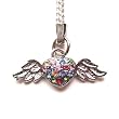 Cell Phone/ Camera / Bag/ Charm Strap Beautiful Colorful Diamond Flying Heart