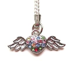 Cell Phone/ Camera / Bag/ Charm Strap Beautiful Colorful Diamond Flying Heart