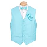 VBH-6A - Turquoise - Formal Vest, Bowtie and Hanky Set