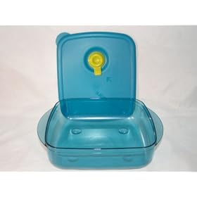 Tupperware Vent N Serve Medium Shallow 2.5 Cups Blue by 