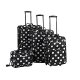 Rockland Luggage Dots 4 Piece Luggage Set, Black Dots, One Size