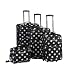 Rockland Luggage Dots 4 Piece Luggage Set, Black Dots, One Size