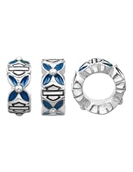 Harley-Davidson® MOD® Blue Flower Spacer Ride Bead HDD0091