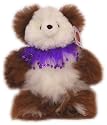 Alpaca Bear. Genuine Multi Colored Alpaca Teddy Bear With Purple Rhinestones Collar. 14 Inches high.